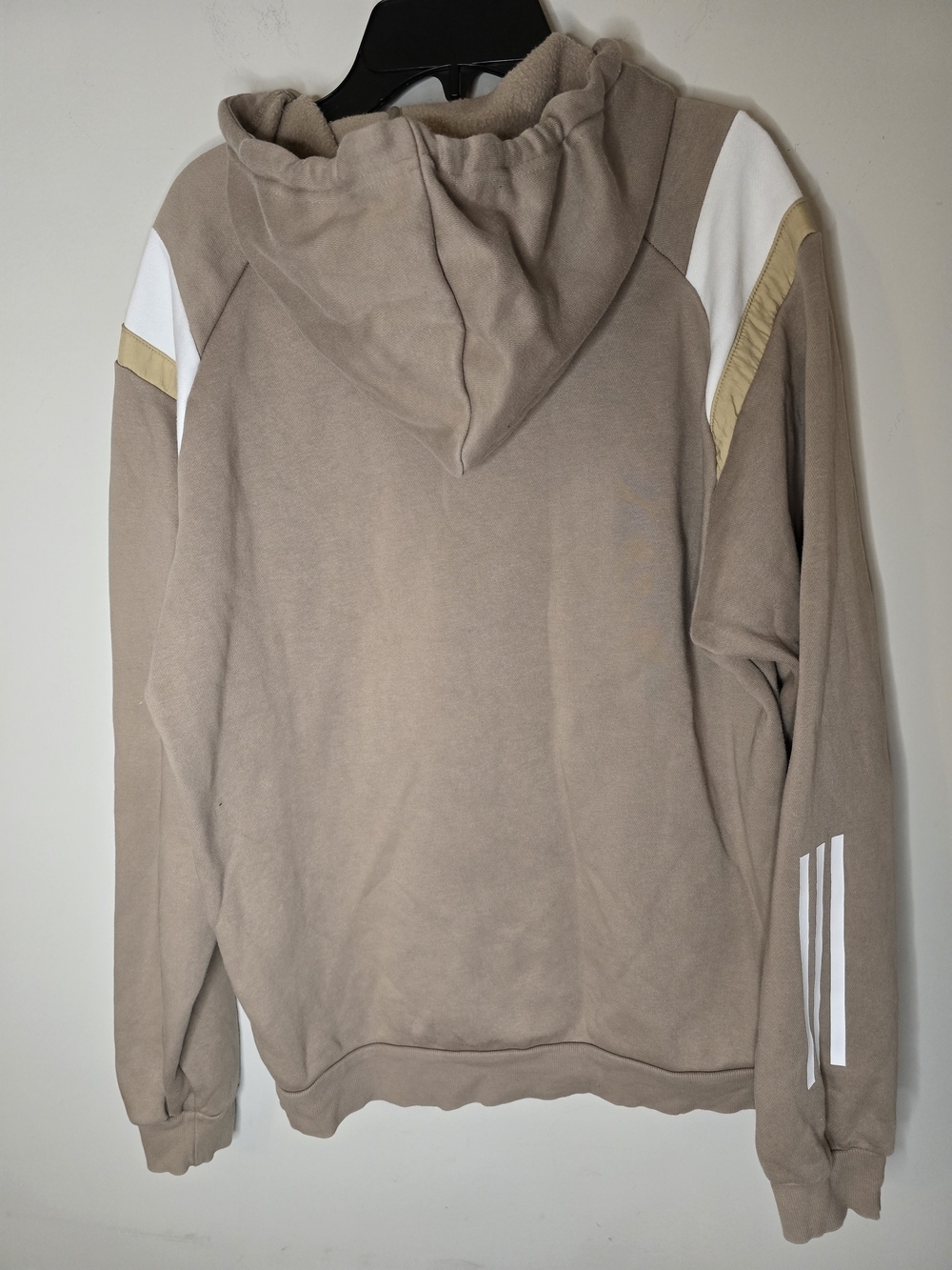 Adidas Men’s Taupe Hoodie with White & Beige Accents - Picture 5 of 5